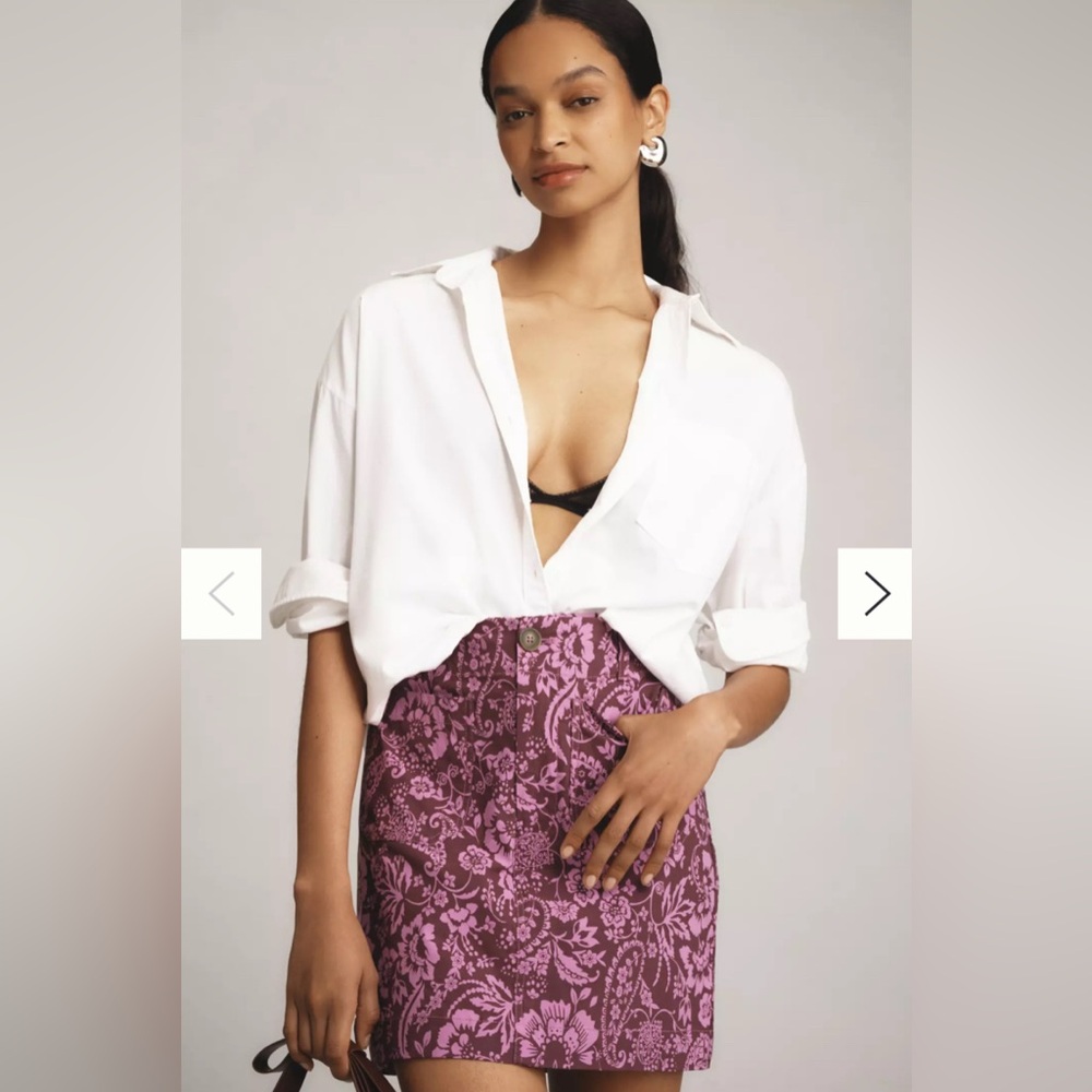 Maeve Purple Floral Mini Skirt